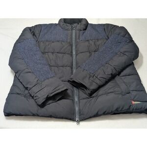 Barbour Vtg Mens Puffer Jacket Coat Navy Blue XL Quilted Wool Preppy Old Money